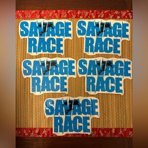 Savage Race Mud Run Souvenir Stickers Set Of 5 6” X 4”